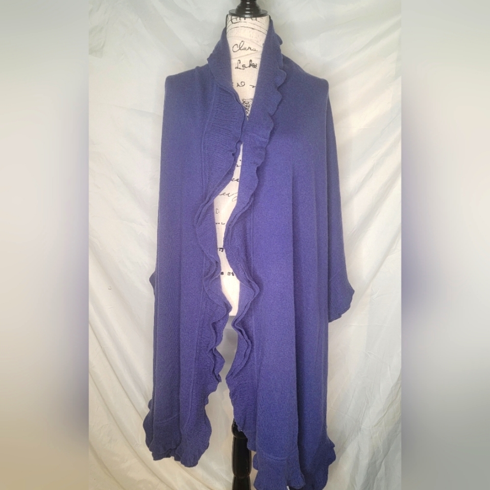 Nordstroms purple wrap wool sweater periwinkle M